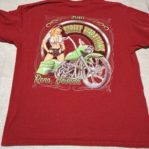2016 Street Vibrations Motorcycle Rally T-Shirt Red Biker Tee XL
